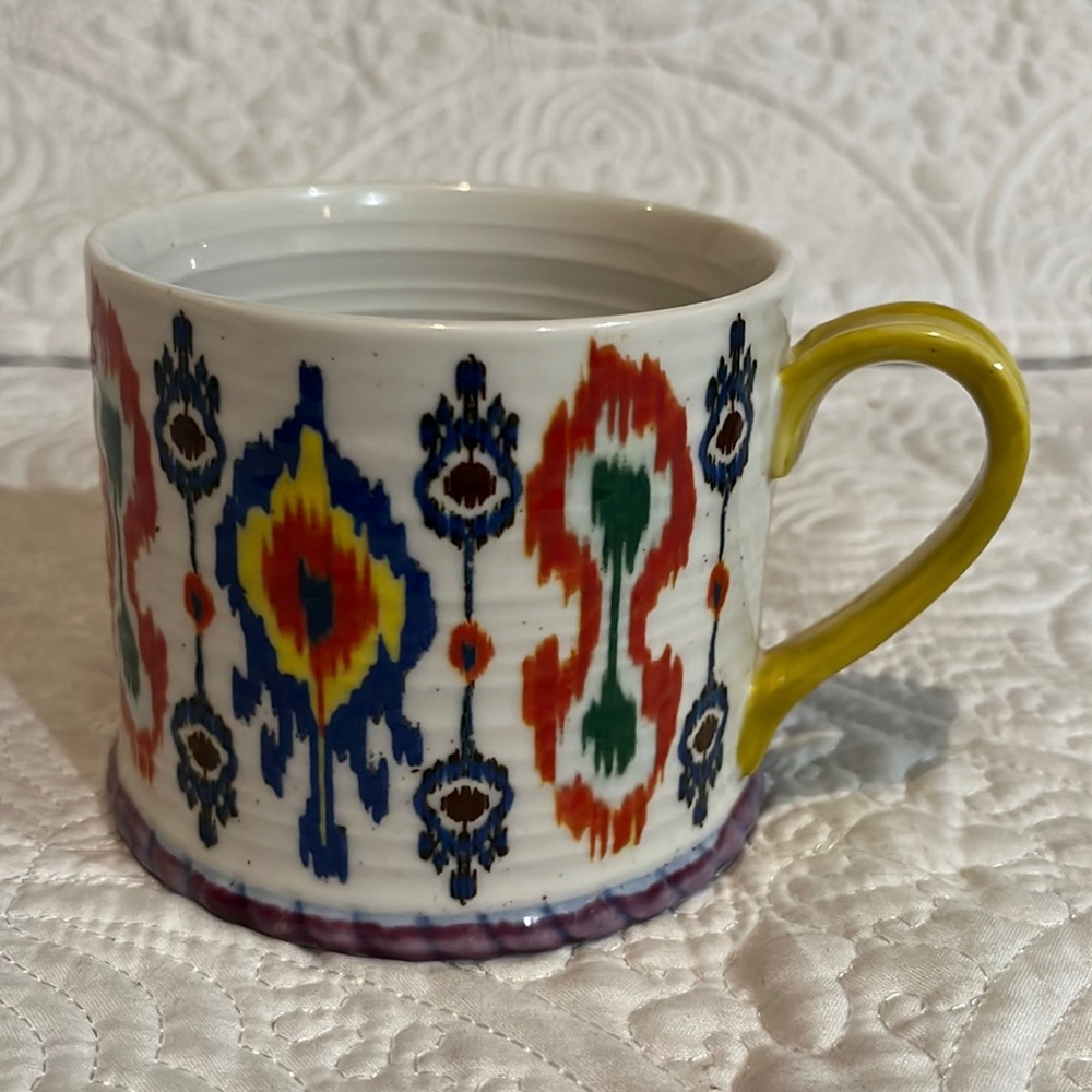 Anthropologie Inner Beauty Multi Color Aztec Ikat‎ Mug
